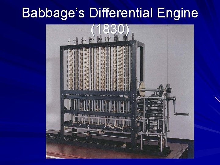 Babbage’s Differential Engine (1830) 