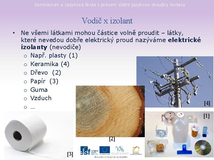 Gymnázium a Jazyková škola s právem státní jazykové zkoušky Svitavy Vodič x izolant •
