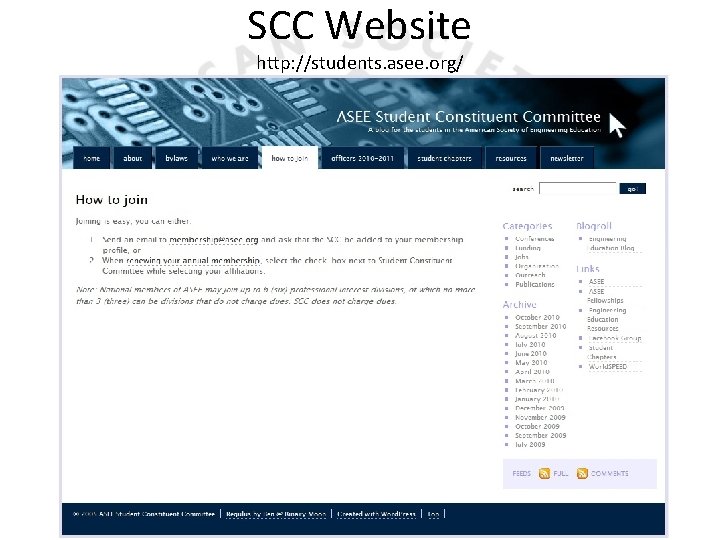 SCC Website http: //students. asee. org/ 