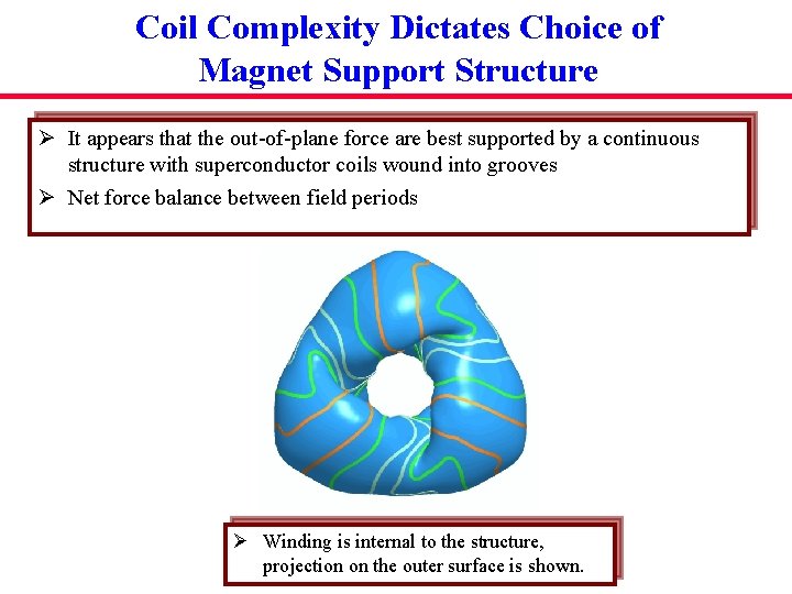 Coil Complexity Dictates Choice of Magnet Support Structure Ø It appears that the out-of-plane