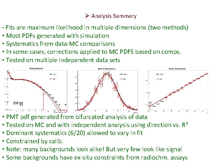 Low Energy Threshold Analysis Ø Analysis Summary • Fits are maximum likelihood in multiple