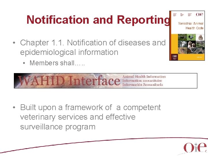 Notification and Reporting • Chapter 1. 1. Notification of diseases and epidemiological information •