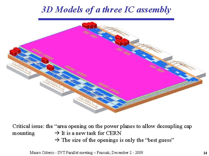 3 D Models of a three IC assembly Critical issue: the “area opening on 3 D Models of a three IC assembly Critical issue: the “area opening on