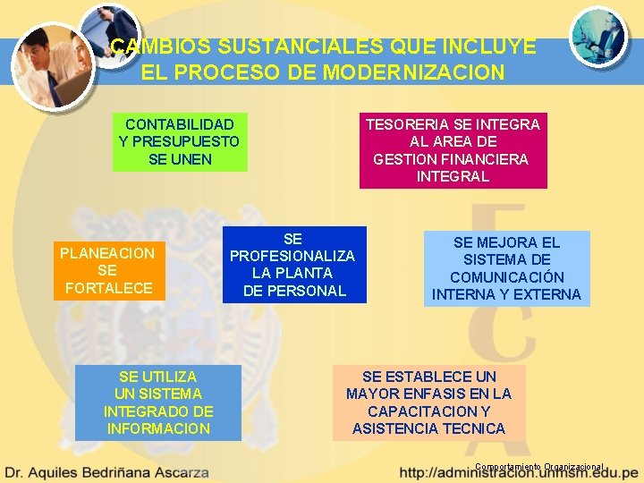 CAMBIOS SUSTANCIALES QUE INCLUYE EL PROCESO DE MODERNIZACION CONTABILIDAD Y PRESUPUESTO SE UNEN PLANEACION