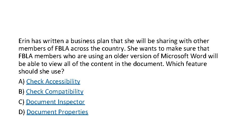 Erin has written a business plan that she will be sharing with other members Erin has written a business plan that she will be sharing with other members