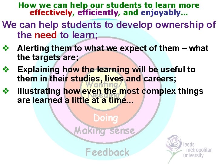 How we can help our students to learn more effectively, efficiently, and enjoyably… We