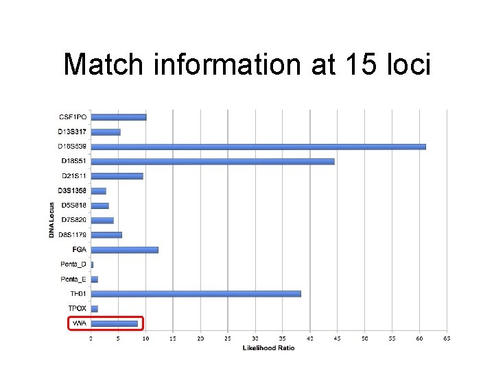 Match information at 15 loci 
