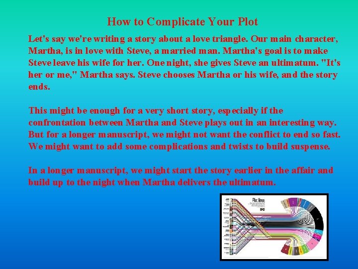 How to Complicate Your Plot Let's say we're writing a story about a love