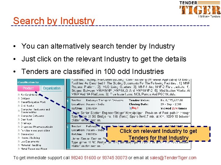 Search by Industry • You can alternatively search tender by Industry • Just click