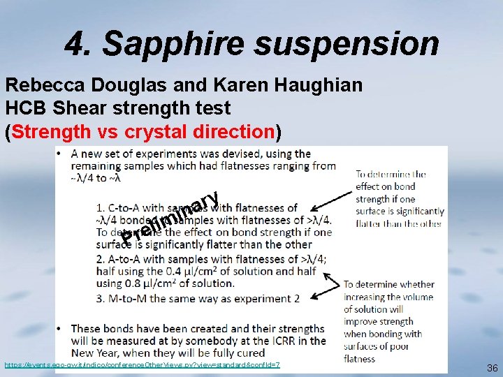 4. Sapphire suspension Rebecca Douglas and Karen Haughian HCB Shear strength test (Strength vs