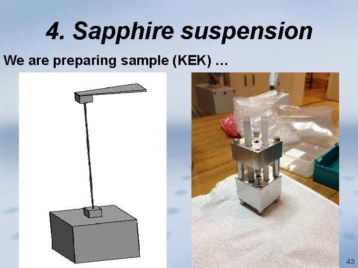 4. Sapphire suspension We are preparing sample (KEK) … 43 