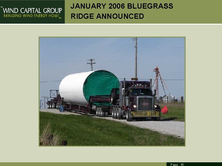 JANUARY 2006 BLUEGRASS RIDGE ANNOUNCED Page 15 
