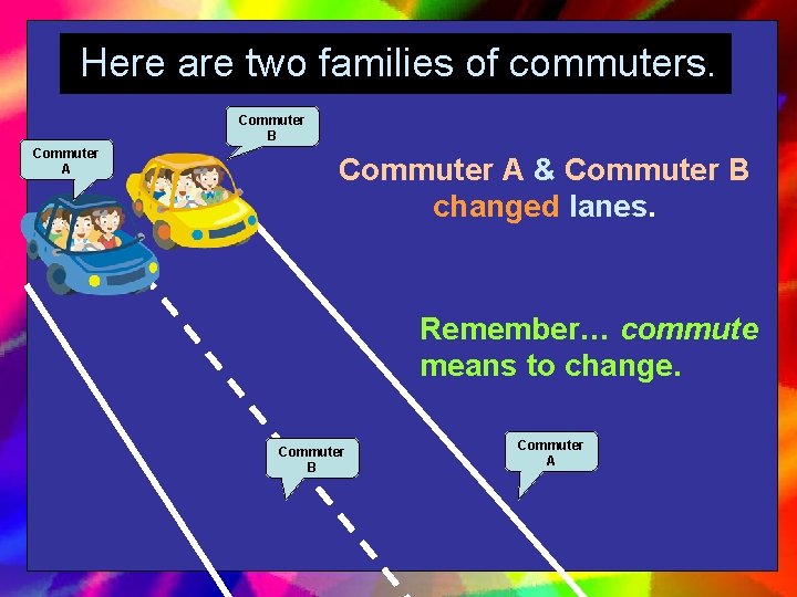 Here are two families of commuters. Commuter B Commuter A & Commuter B changed