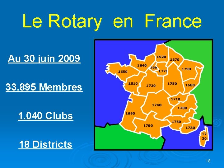 Le Rotary en France Au 30 juin 2009 33. 895 Membres 1. 040 Clubs Le Rotary en France Au 30 juin 2009 33. 895 Membres 1. 040 Clubs