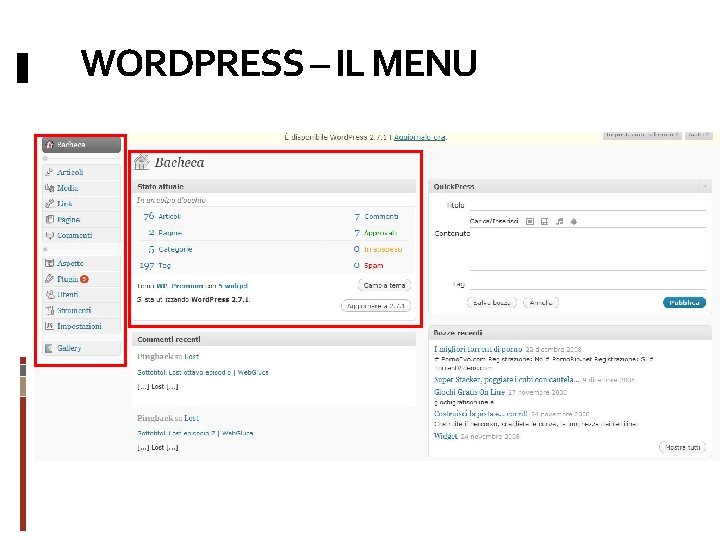 WORDPRESS – IL MENU 