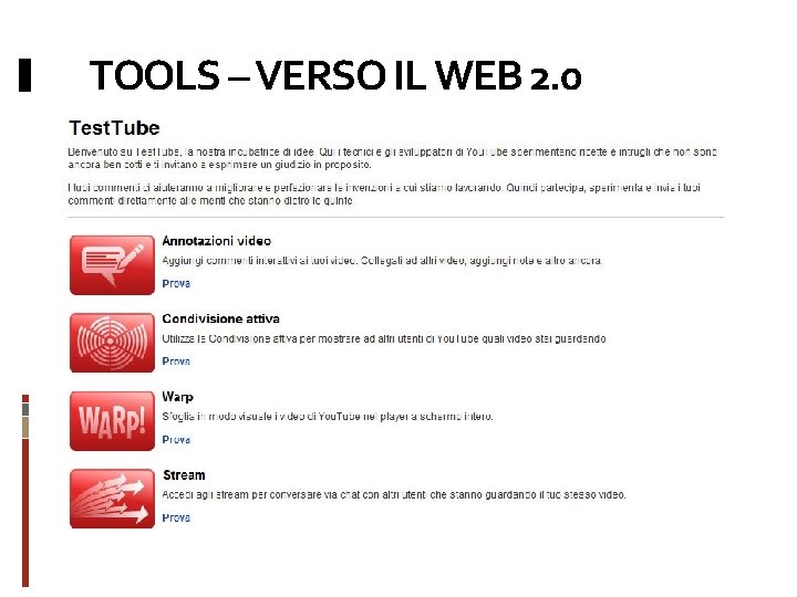 TOOLS – VERSO IL WEB 2. 0 