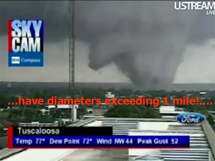 …have diameters exceeding 1 mile!. . …have diameters exceeding 1 mile!. .