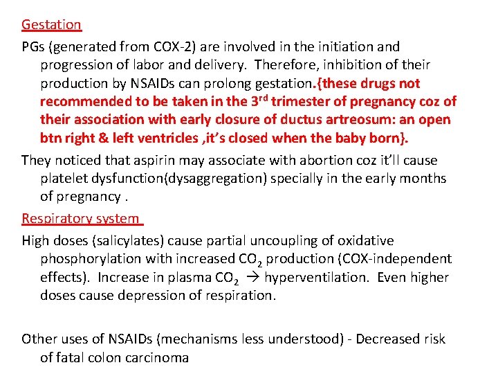 Gestation PGs (generated from COX-2) are involved in the initiation and progression of labor