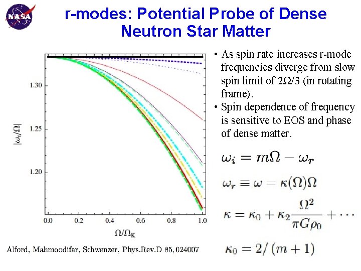 Goddard Space Flight Center r-modes: Potential Probe of Dense Neutron Star Matter • As