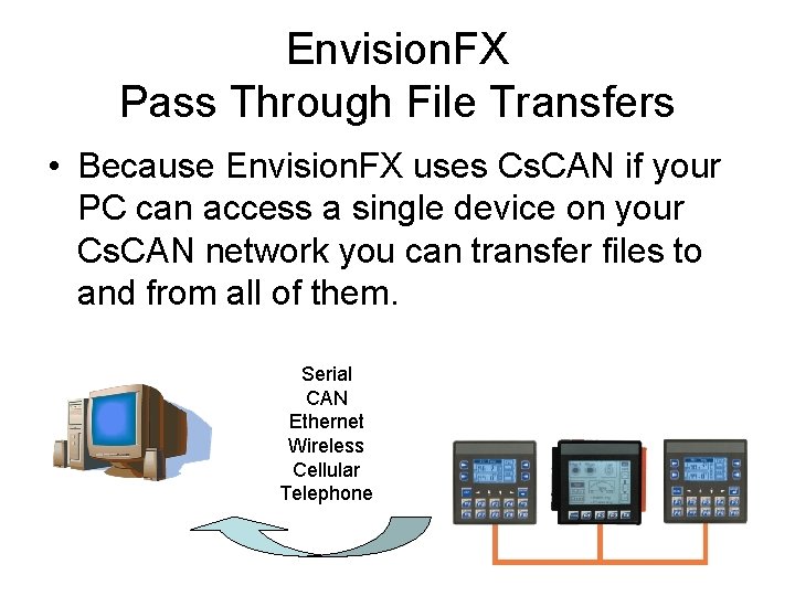 Envision. FX Pass Through File Transfers • Because Envision. FX uses Cs. CAN if
