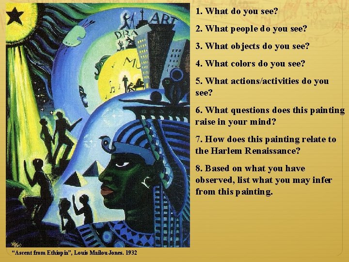 1. What do you see? 2. What people do you see? 3. What objects 1. What do you see? 2. What people do you see? 3. What objects