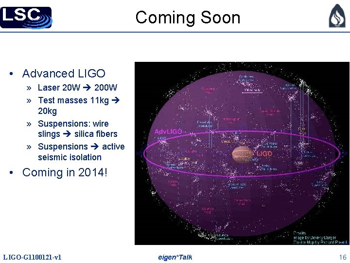 Coming Soon • Advanced LIGO » Laser 20 W 200 W » Test masses