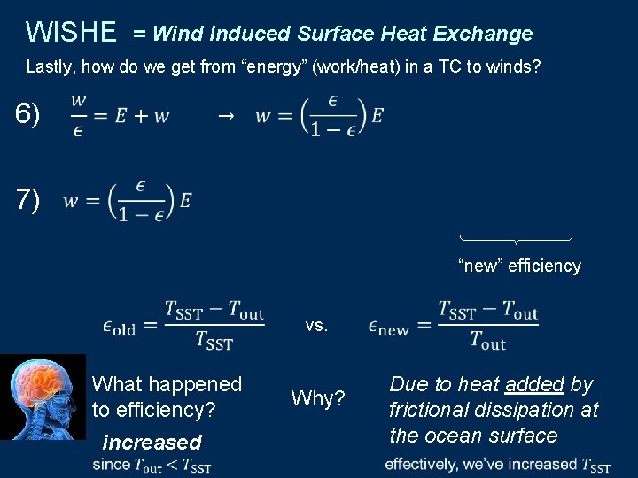 WISHE = Wind Induced Surface Heat Exchange Lastly, how do we get from “energy”