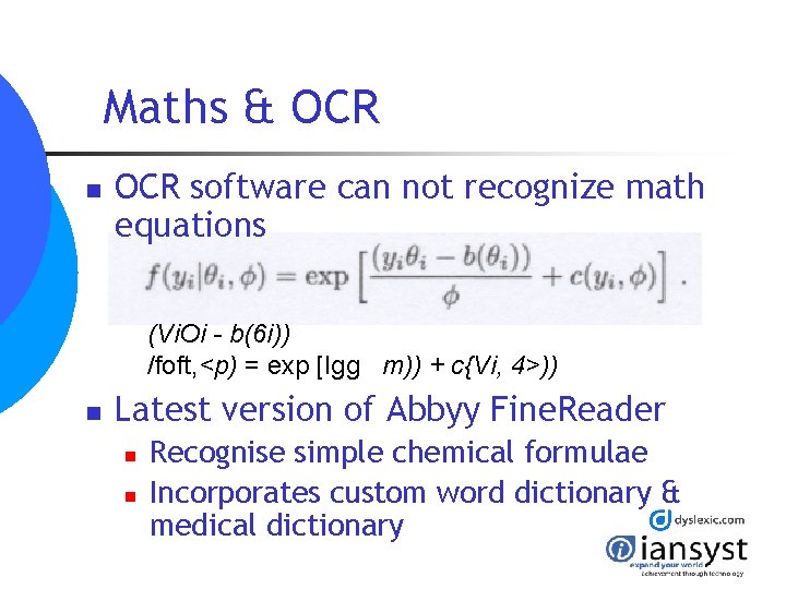 Maths & OCR n OCR software can not recognize math equations (Vi. Oi - Maths & OCR n OCR software can not recognize math equations (Vi. Oi -