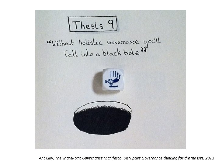 Ant Clay, The Share. Point Governance Manifesto: Disruptive Governance thinking for the masses, 2013 Ant Clay, The Share. Point Governance Manifesto: Disruptive Governance thinking for the masses, 2013