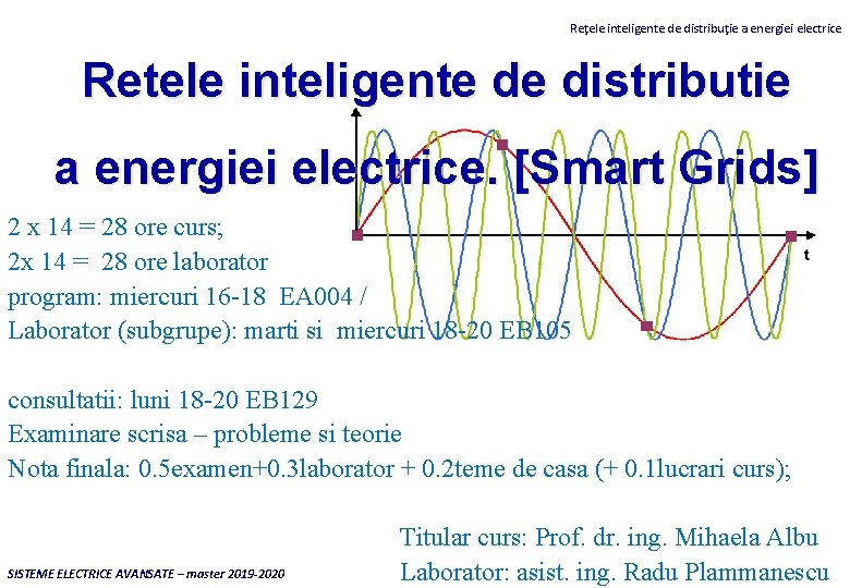 Reţele inteligente de distribuţie a energiei electrice Retele inteligente de distributie a energiei electrice.