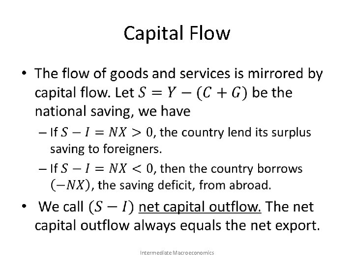 Capital Flow • Intermediate Macroeconomics 