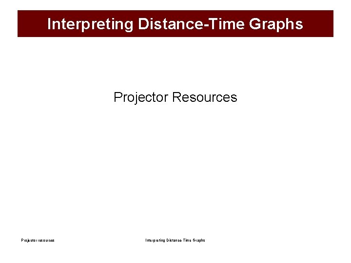 Interpreting Distance-Time Graphs Projector Resources Projector resources Interpreting Distance-Time Graphs 