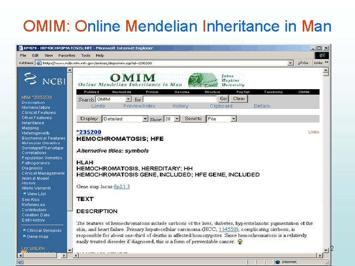 OMIM: Online Mendelian Inheritance in Man 2 