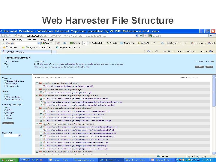 Web Harvester File Structure 