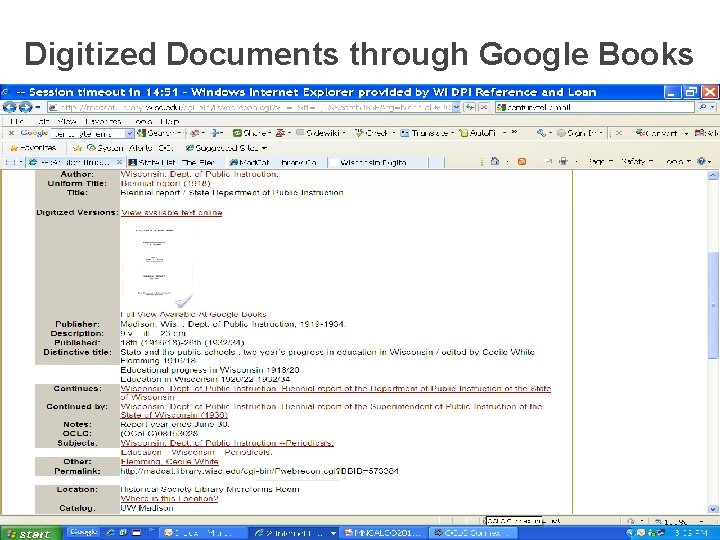 Digitized Documents through Google Books 