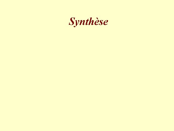 Synthèse 