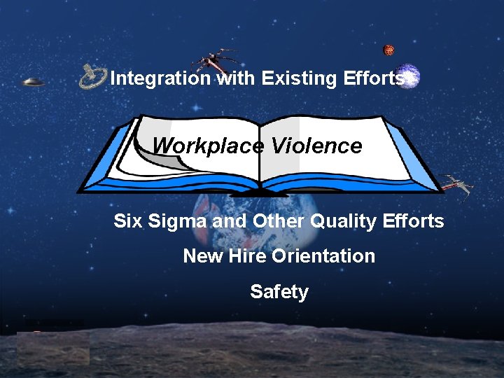 Integration with Existing Efforts Workplace Violence Six Sigma and Other Quality Efforts New Hire Integration with Existing Efforts Workplace Violence Six Sigma and Other Quality Efforts New Hire