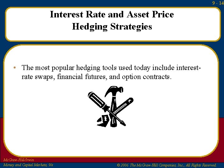 9 - 14 Interest Rate and Asset Price Hedging Strategies • The most popular