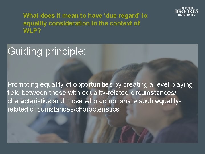What does it mean to have ‘due regard’ to equality consideration in the context What does it mean to have ‘due regard’ to equality consideration in the context