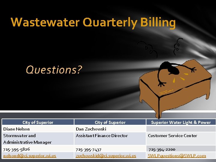 Wastewater Quarterly Billing Questions? to irec ski how ance D in Zuc Dan tance