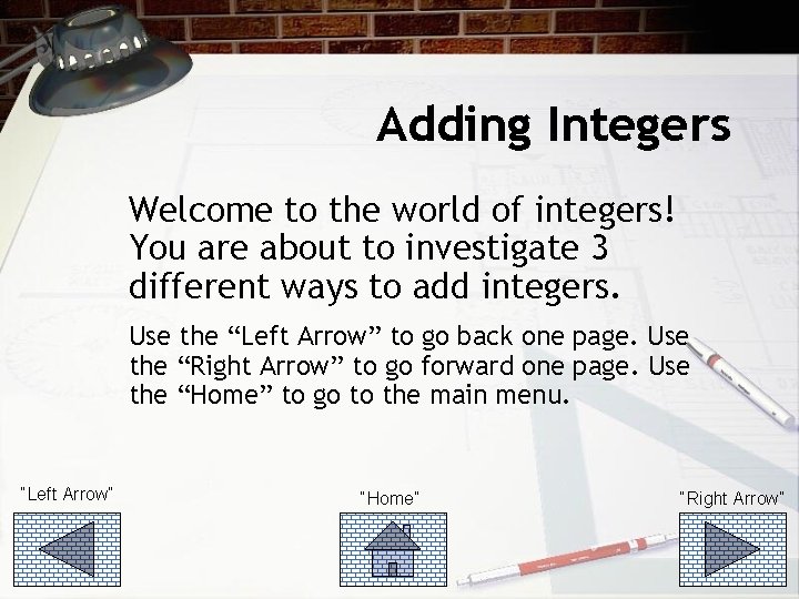 Adding Integers Welcome to the world of integers! You are about to investigate 3