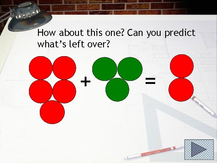 How about this one? Can you predict what’s left over? + = 