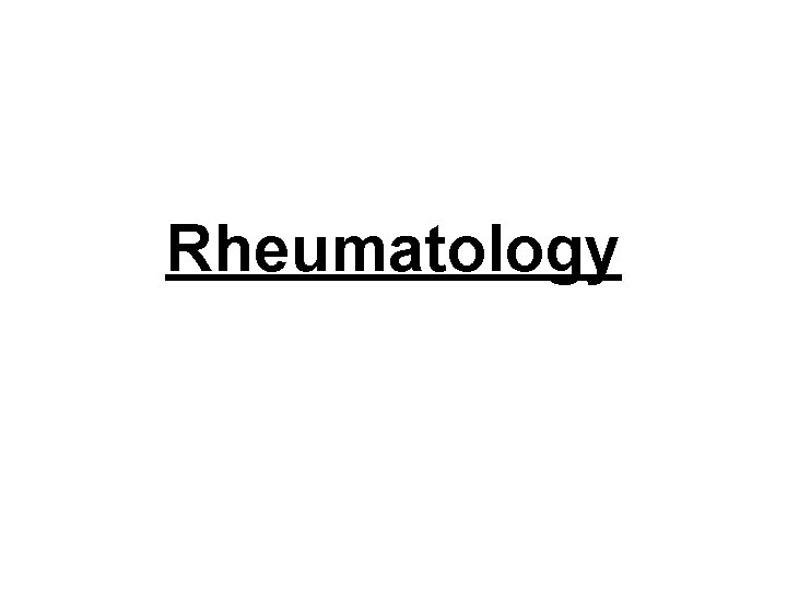 Rheumatology 