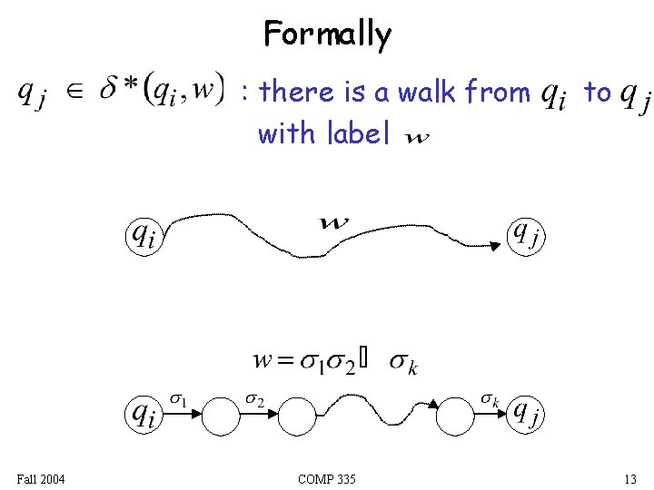 Formally : there is a walk from with label Fall 2004 COMP 335 to