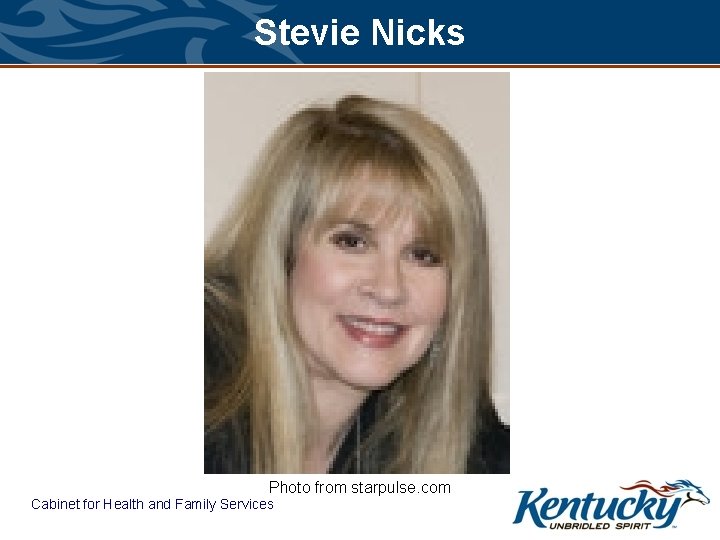 Stevie Nicks Photo from starpulse. com Cabinet for Health and Family Services 