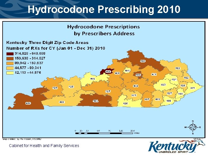 Hydrocodone Prescribing 2010 Cabinet for Health and Family Services 