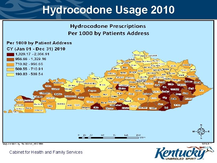 Hydrocodone Usage 2010 Cabinet for Health and Family Services 