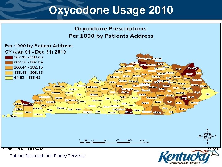 Oxycodone Usage 2010 Cabinet for Health and Family Services 