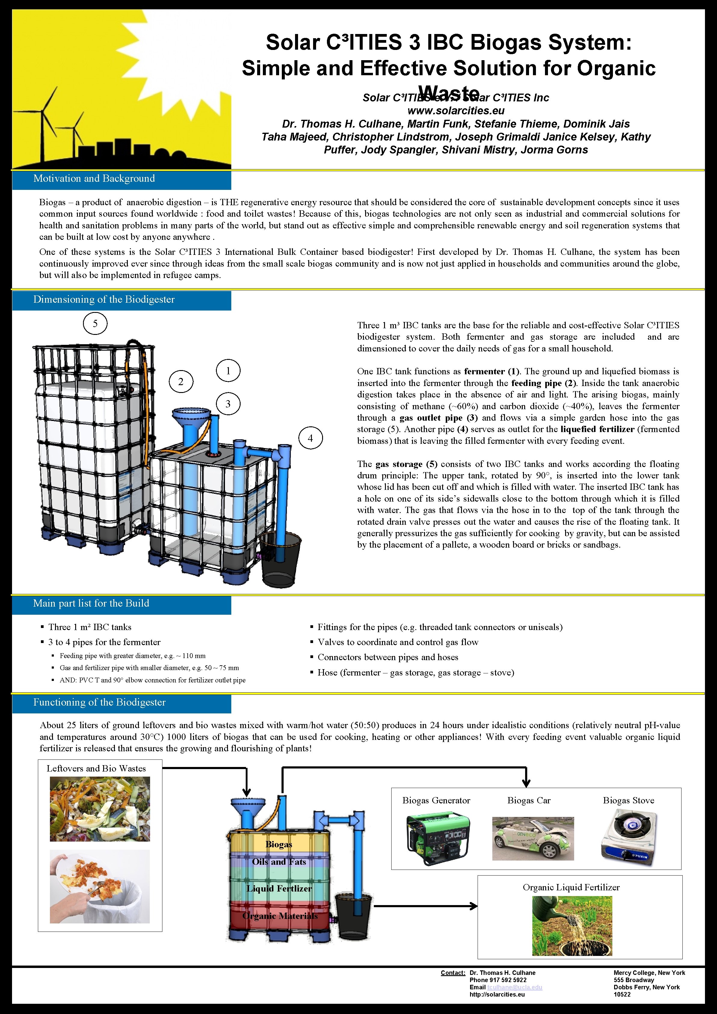 Solar C³ITIES 3 IBC Biogas System: Simple and Effective Solution for Organic Waste Solar