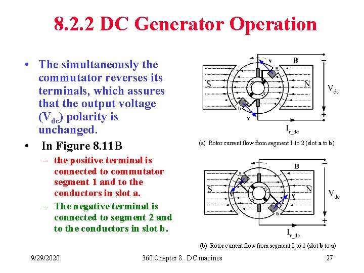 8. 2. 2 DC Generator Operation • The simultaneously the commutator reverses its terminals,